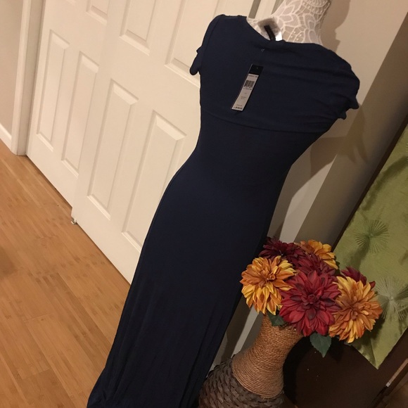 BCBG Max Azria Womens Navy Blue Maxi Dress - Picture 6 of 8